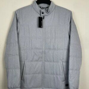 NEW Travis Mathew Interlude Puffer Jacket Men Medium Full Zip Heather Sleet Gray